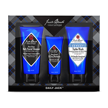Jack Black DAILY JACK - Pure Clean Daily Facial Cleanser, Clean Break Oil-Free Moisturizer, Turbo Wash Energizing Cleanser