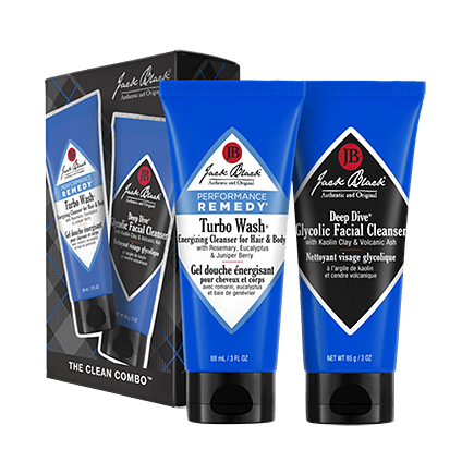 Jack Black THE CLEAN COMBO - Turbo Wash Energizing Cleanser, Deep Dive Glycolic Facial Cleanser