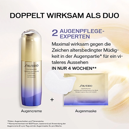 Shiseido Vital Perfection Uplifting and Firming Express Eye Mask (12 Sheets)