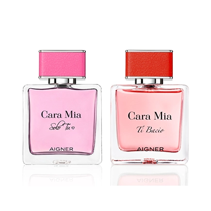 Aigner Cara Mia Ti Bacio & Solo Tu Gift Box mit Herzaufdruck Cara Mia Ti Bacio EDP 50 ml & Cara Mia Solo Tu EDP 50 ml