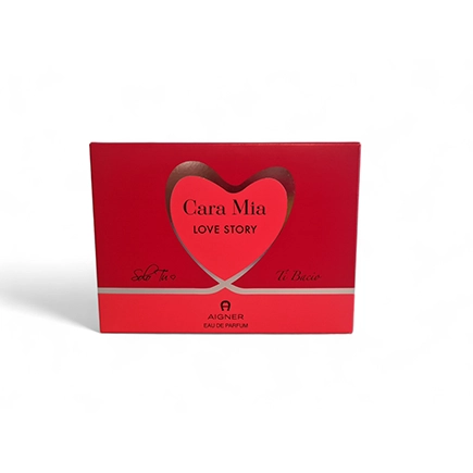Aigner Cara Mia Ti Bacio & Solo Tu Gift Box mit Herzaufdruck Cara Mia Ti Bacio EDP 50 ml & Cara Mia Solo Tu EDP 50 ml