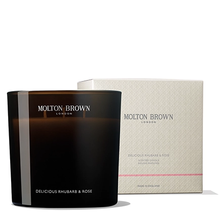 Molton Brown Delicious Rhubarb & Rose Luxury 3 Wick Candle