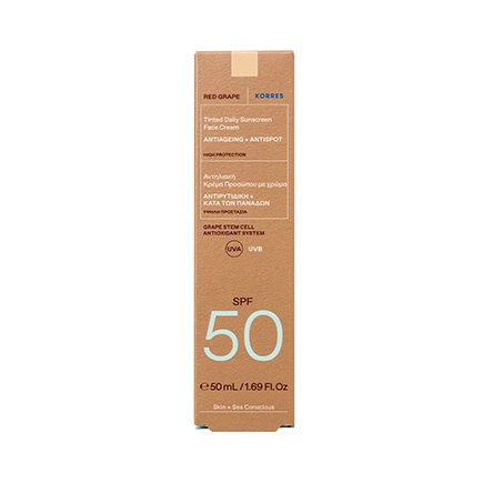 Korres Red Grape Tinted Daily Sunscreen Face Cream SPF 50