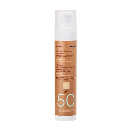 Korres Red Grape Tinted Daily Sunscreen Face Cream SPF 50