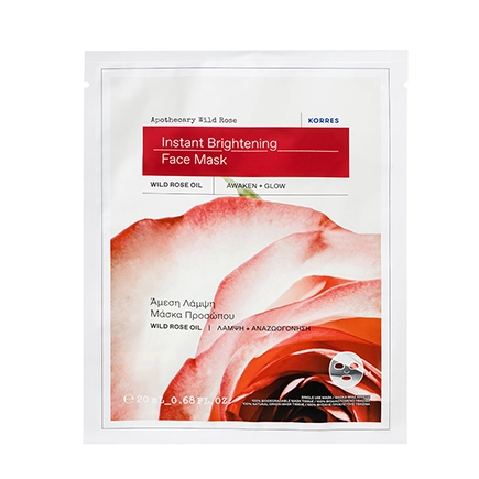 Korres APOTHECARY WILD ROSE Tuch-Maske für strahlende Haut mit Sofort-Effekt