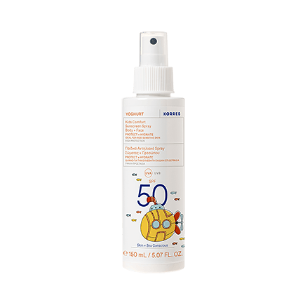 Korres YOGHURT Komfort Sonnenschutzspray für Kinder für Gesicht & Körper SPF50