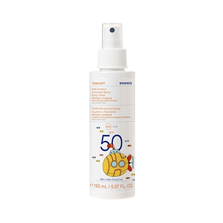 Korres YOGHURT Komfort Sonnenschutzspray für Kinder für Gesicht & Körper SPF50