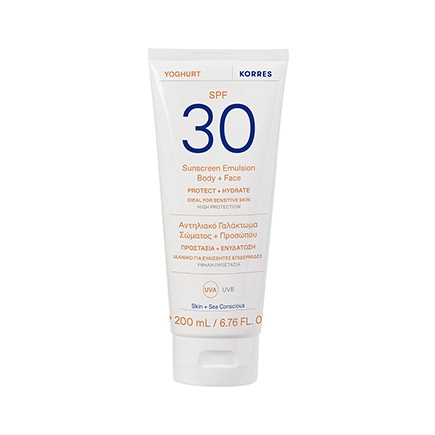 Korres YOGHURT Sonnenschutz-Emulsion für Körper und Gesicht SPF30