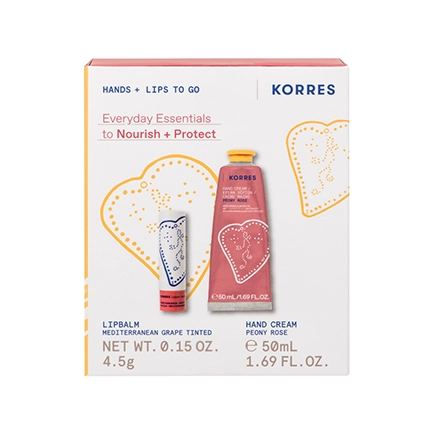 Korres EVERYDAY ESSENTIALS Hand- und Lippen Pflegeset Peony Rose