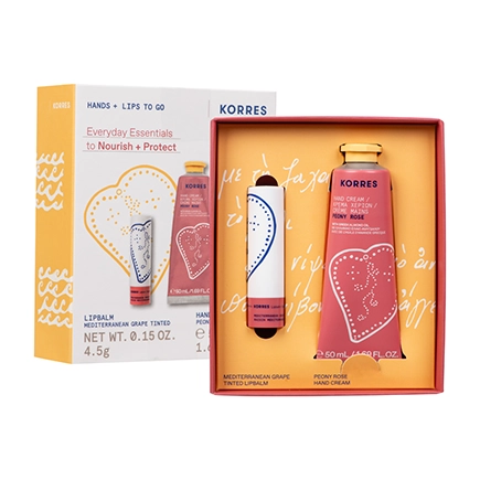 Korres EVERYDAY ESSENTIALS Hand- und Lippen Pflegeset Peony Rose