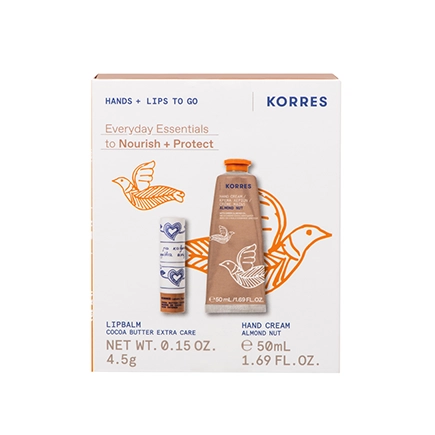 Korres EVERYDAY ESSENTIALS Hand- und Lippen Pflegeset Almond Nut