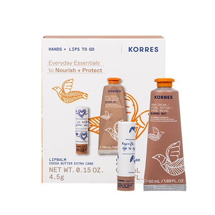 Korres EVERYDAY ESSENTIALS Hand- und Lippen Pflegeset Almond Nut