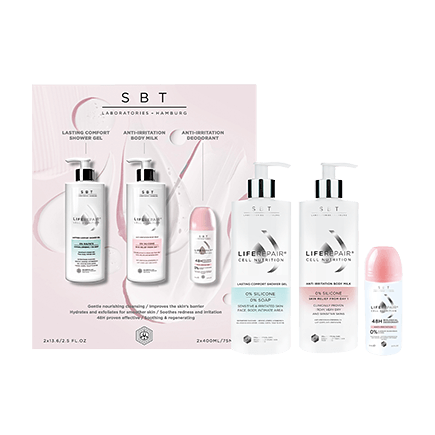 SBT Body Set - Shower Gel + Body Milk + Deo Anti-irritation (pink) 2x400ml, 1x75ml