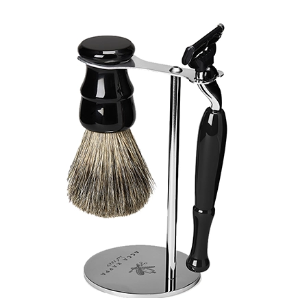 Acca Kappa SHAVING SET WITH STAND - NATURAL STYLE - SYNTHETIC FIBRES BRUSH - 