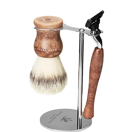 Acca Kappa SHAVING SET WITH STAND - NATURAL STYLE - SYNTHETIC FIBRES BRUSH - 