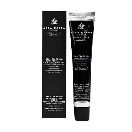 Acca Kappa Bianco Perla Black Toothpaste For A Bright White Smile With Activated Charcoal