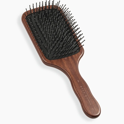 Acca Kappa PADDLE BRUSH - KOTIBE' WOOD - POM PINS Plastic Hanger