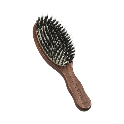 Acca Kappa MINI OVAL BRUSH - KOTIBE' WOOD - 100% BOAR BRISTLES & NYLON MONOFILAMENT Plastic Hanger