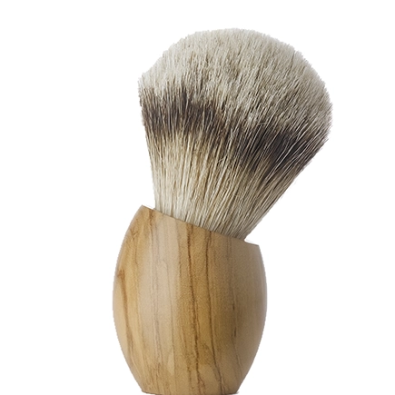 Acca Kappa SHAVING BRUSH - ERCOLE - OLIVE WOOD - SUPERIOR SILVER BADGER - LARGE SIZE
