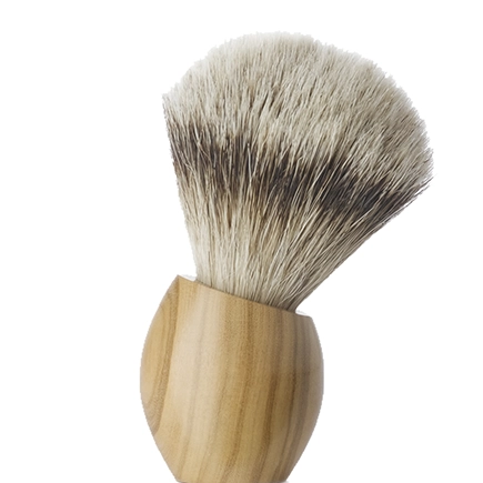 Acca Kappa SHAVING BRUSH - ERCOLE - OLIVE WOOD - SUPERIOR SILVER BADGER - SMALL SIZE