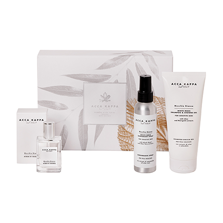 Acca Kappa Gift Set - White Moss - Eau de Cologne 30ml, Shampoo & Shower Gel 200ml, Spray Deodorant 125ml