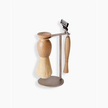 Acca Kappa SHAVING SET IN BEECHWOOD WITH STAND - PURE BADGER BRUSH - 