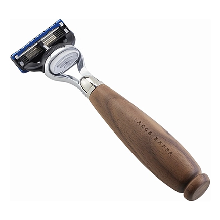 Acca Kappa RAZOR - WALNUT WOOD HANDLE - “FUSION” GILETTE BLADE