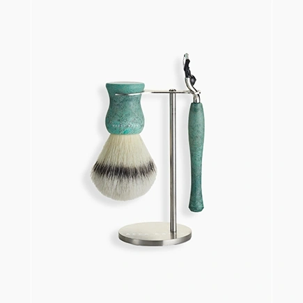 Acca Kappa SHAVING SET WITH STAND - NATURAL STYLE - SYNTHETIC FIBRES BRUSH - 