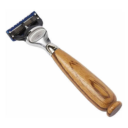 Acca Kappa RAZOR - ZEBRA WOOD HANDLE - “FUSION” GILETTE BLADE