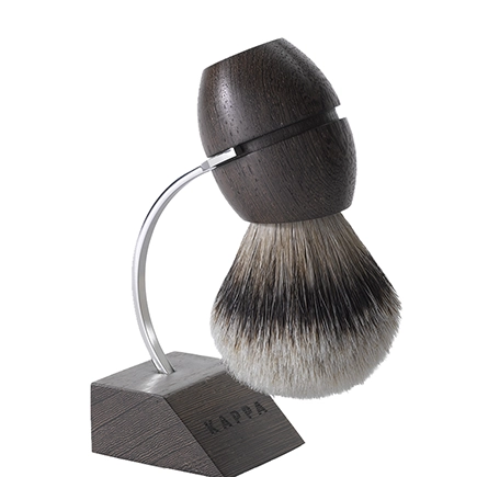 Acca Kappa 1869 Wenge Wood Shaving Brush With Stand - Pure Silver Badger