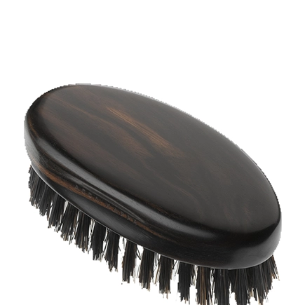 Acca Kappa Military Style Hairbrush - Ebony Wood - Black Natural Bristles - Travel Size