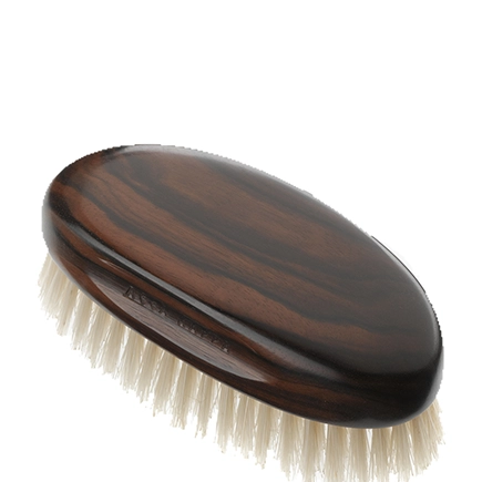 Acca Kappa Military Style Hairbrush - Ebony Wood - White Natural Bristles