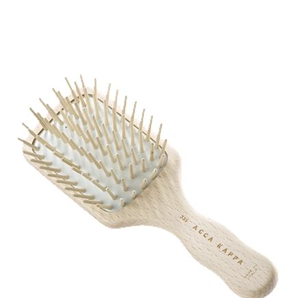 Acca Kappa Hair Brushes Collection Small Rectangular Travel Pneumatic Brush with Wooden Pins