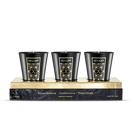 Xerjoff 3 Set Candles TabacDoré-BlancDeNoir-NoirDeNoir